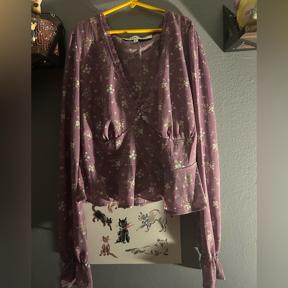 Floral purple shirt